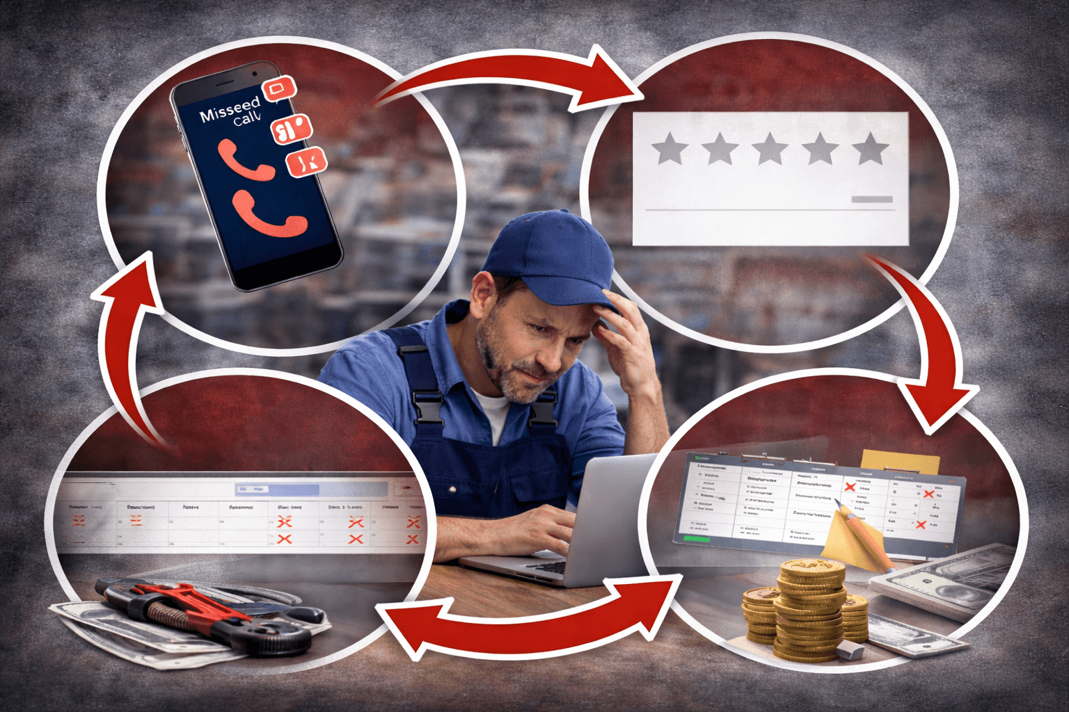 Plumber stuck in the missed-call lost-leads cycle